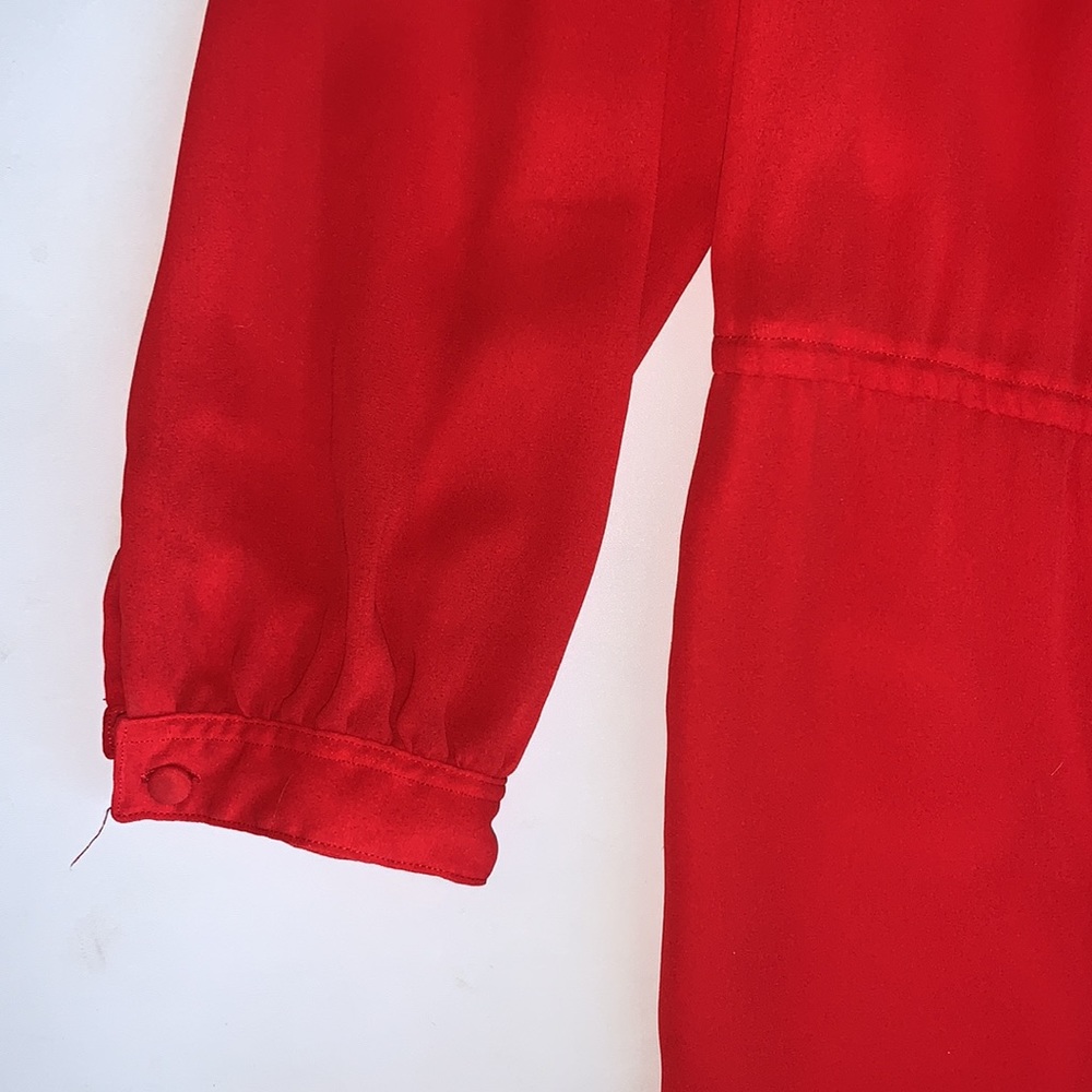 Ms. Chaus Vintage Red Sheer Dress Size 14 - Picture 5 of 10
